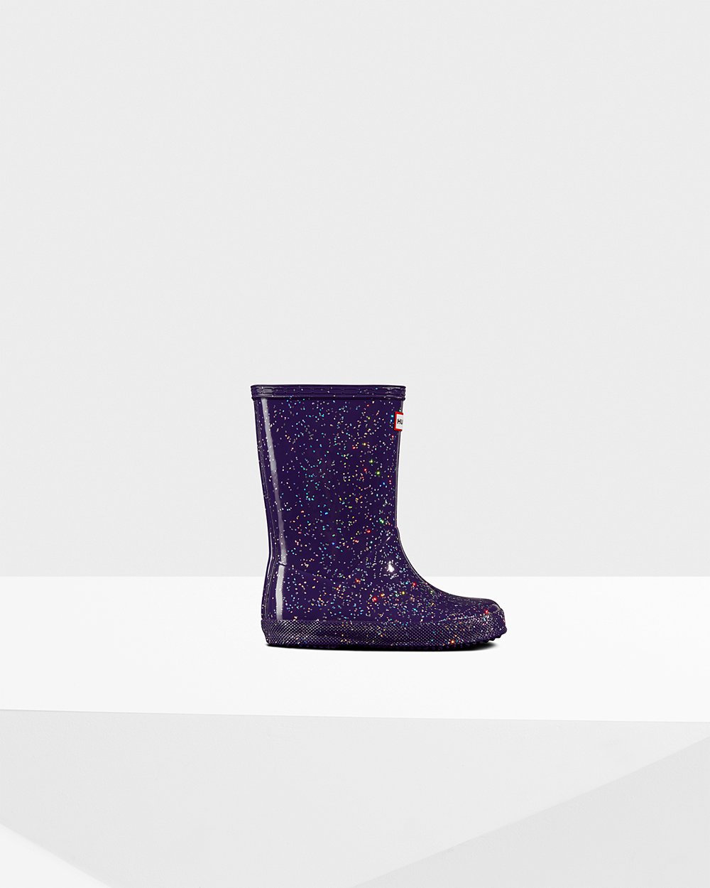 Kids Rain Boots - Hunter Original First Giant Glitter (08DHQSPAT) - Blue Purple